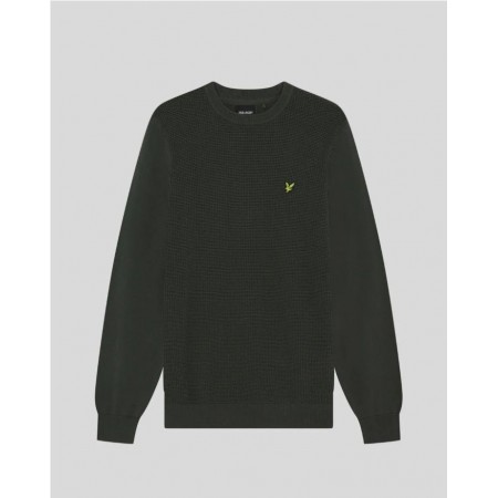 WAFFLE FRONT CREW NECK